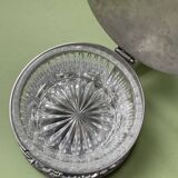 Sucrier verre ciselé et metal