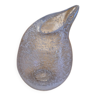 Small bubbled vase in blown glass