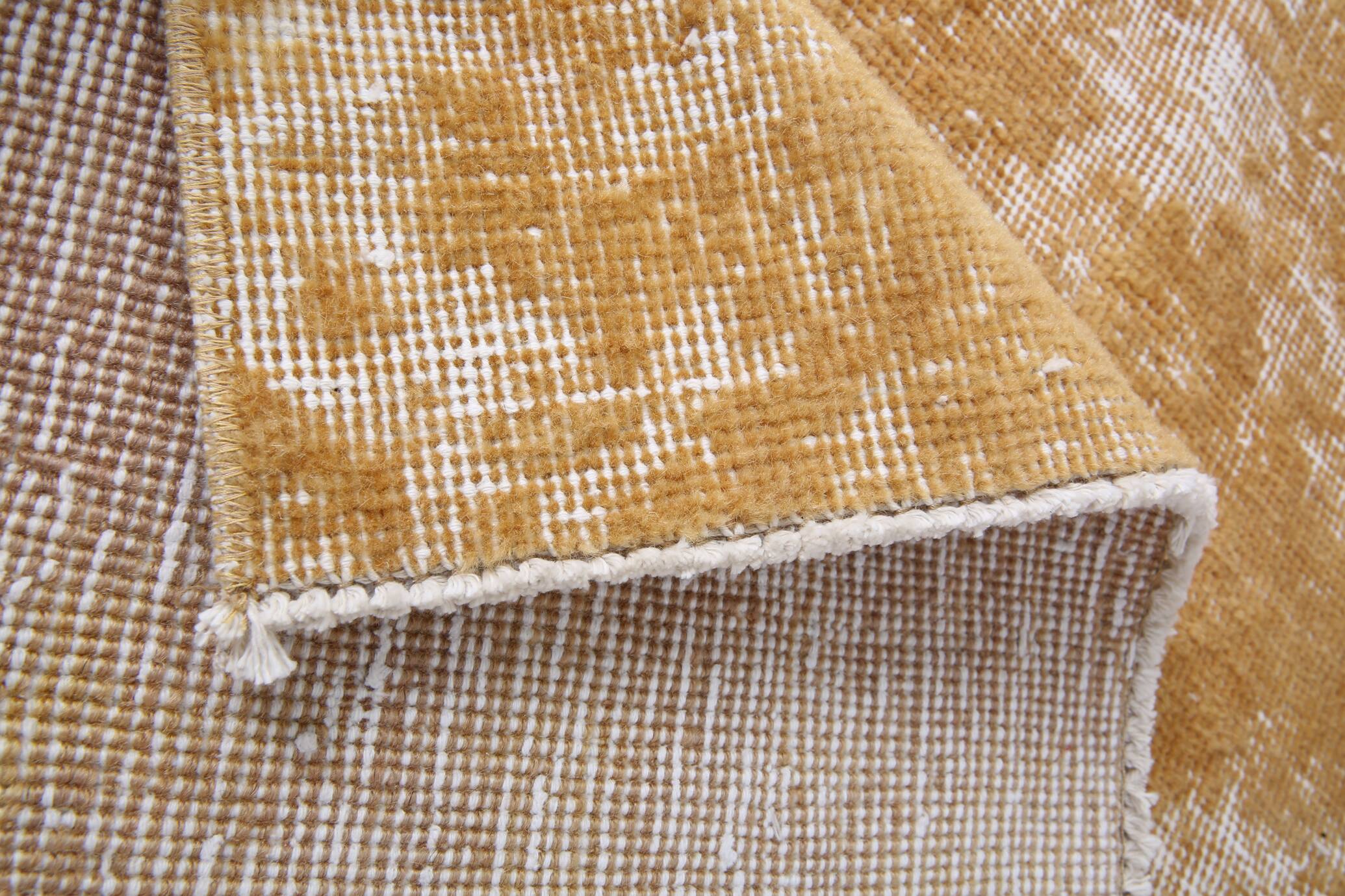 Turkish Traditional Mustard Vintage Area Rug, 108x211Cm