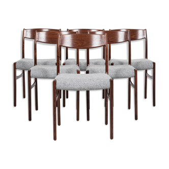 Midcentury Danish set of 6 dining chairs in rosewood by Glyngøre Stolefabrik 1960s