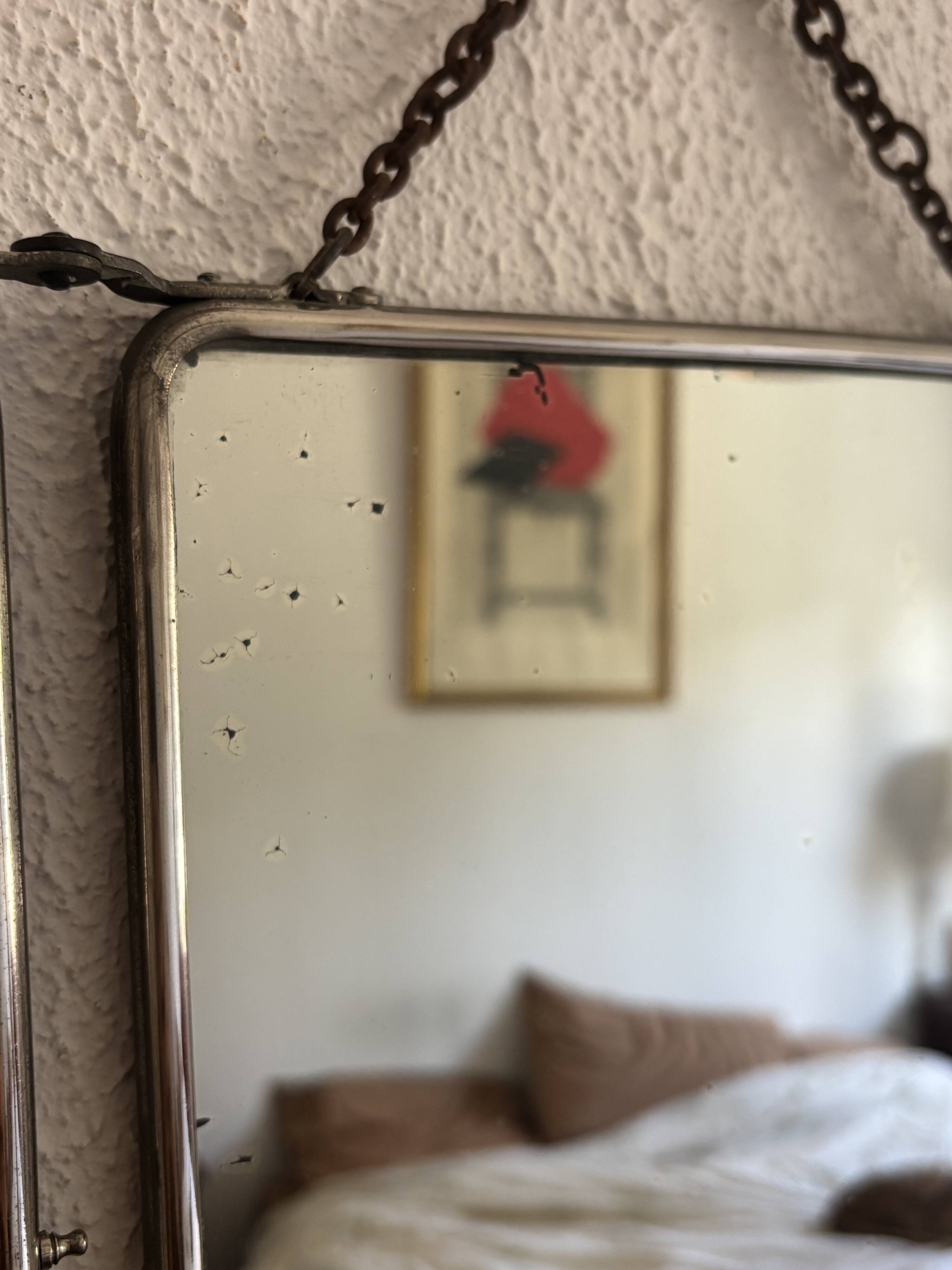 Vintage 1930s triptych barber mirror registered G.B Paris - 28 x 69 cm