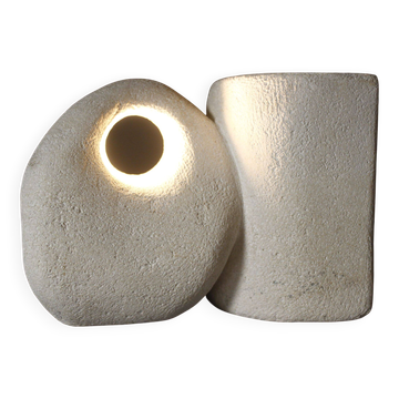 Lampe vase sculpturale pierre du gard taillée 1970s design Albert Tormos