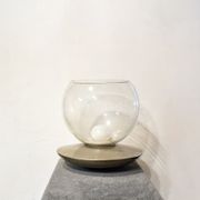 Lampe de table en verre et métal chromé Italia Anni '70