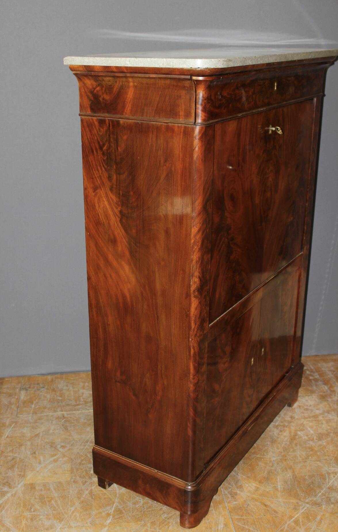 Charles X Secretary in Mahogany and Maple, early 19th century