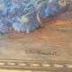 Still life bouquet of flowers oil on wood by Lillie Honnorat