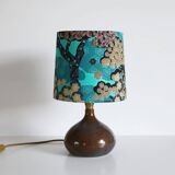 Vintage sandstone foot lamp and printed lampshade