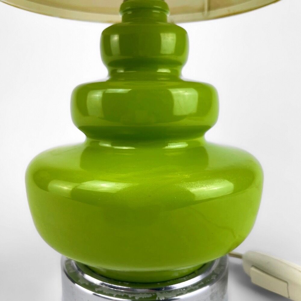 Green ceramic table lamp and fabric 70