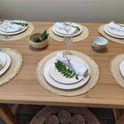 Solid oak table with extensions