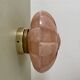 Vintage art deco globe wall or ceiling light in pink Clichy glass