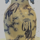Lamp Porcelain with Chinese decoration XX century