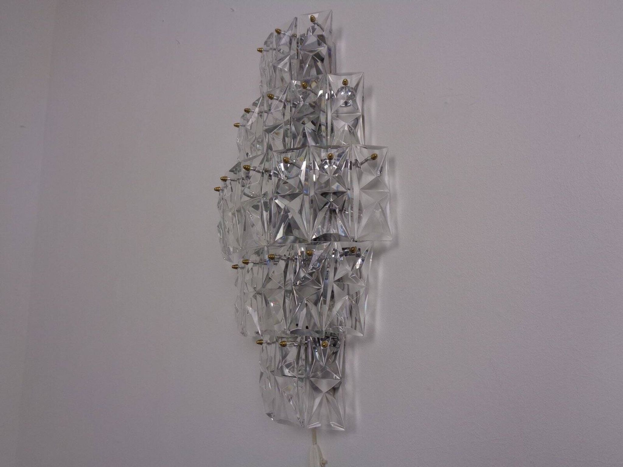 Large Crystal Glass Flush Mount from Kinkeldey, Germany, 1970s