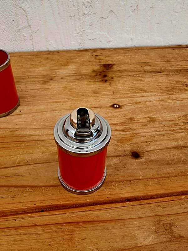 Service fumeur vintage orange Soveno Made in France années 70