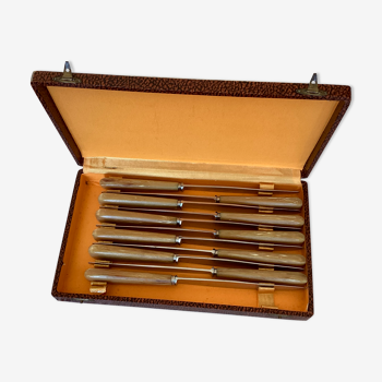 Set of 11 Apollonox table knives in a box