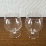 2 verres à cognac en verre