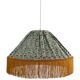 Bella conical textile pendant light with "bohemian flora" print
