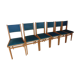 Lot de 6 chaises en skaï vert  1960