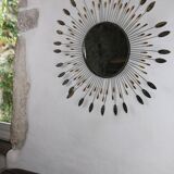 Vintage metal sun mirror, 1970s-1980s