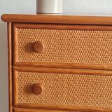 Vintage wicker chest of drawers.