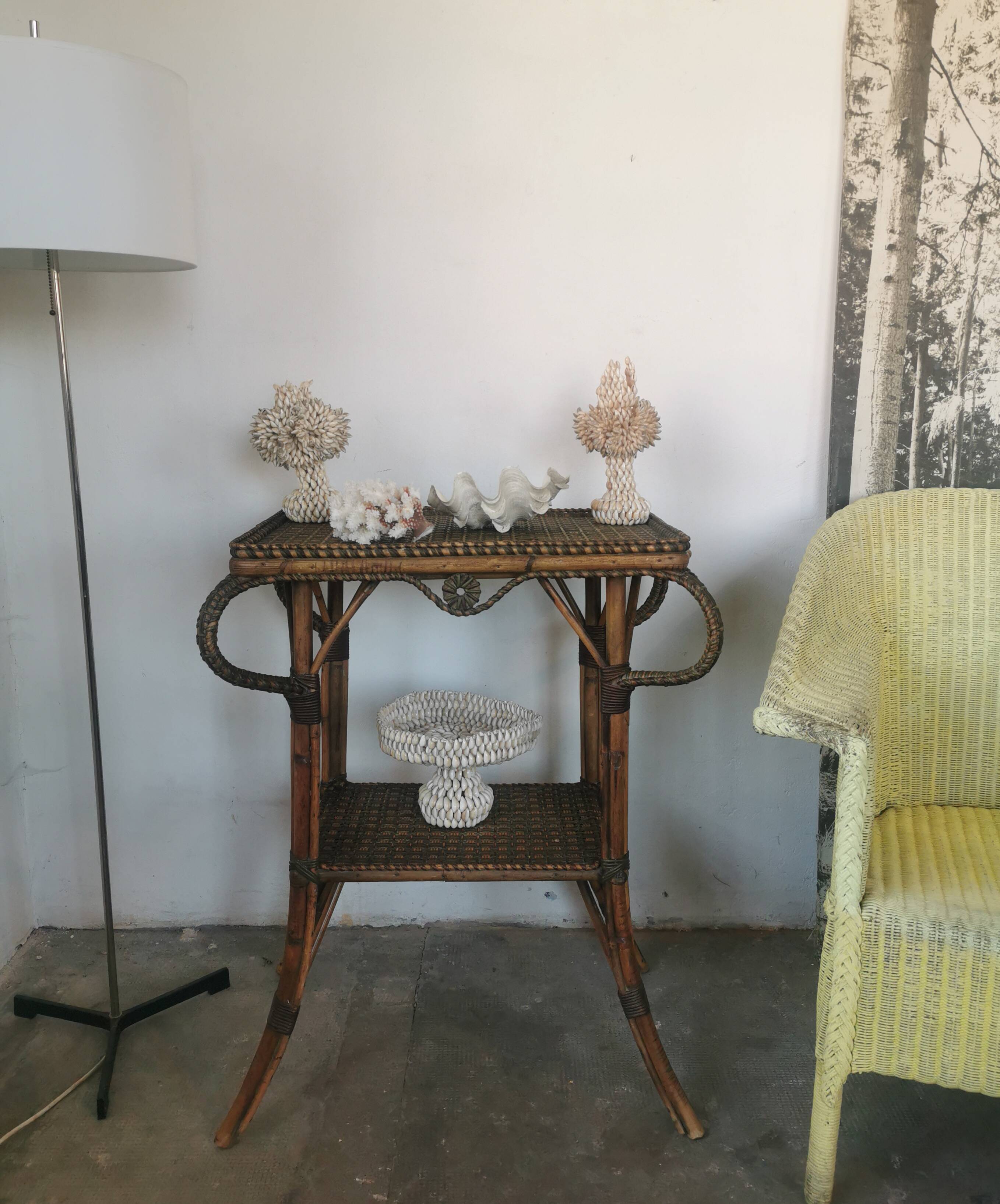 Perret and Vibert rattan serving trolley