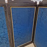 19th century black painted wooden folding screen
