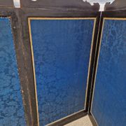 Folding screen in black-painted wood, 19th century