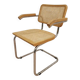 Chaise Cesca vintage de Marcel Breuer : assise en rotin, structure tubulaire