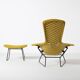 Vintage Harry Bertoia Bird lounge chair and ottoman, Knoll, circa 1960s, re