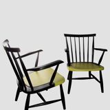 Set of 2 spindle back armchairs, Tapiovaara , Yngve Ekstrom style