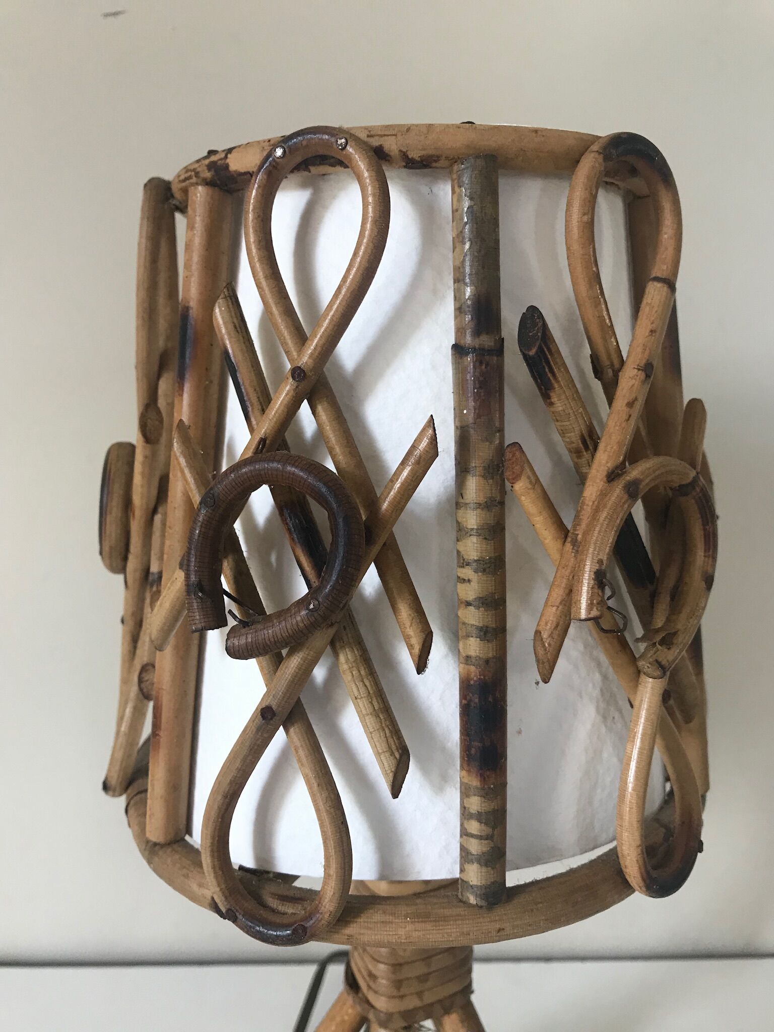 Vintage rattan lamp years 60