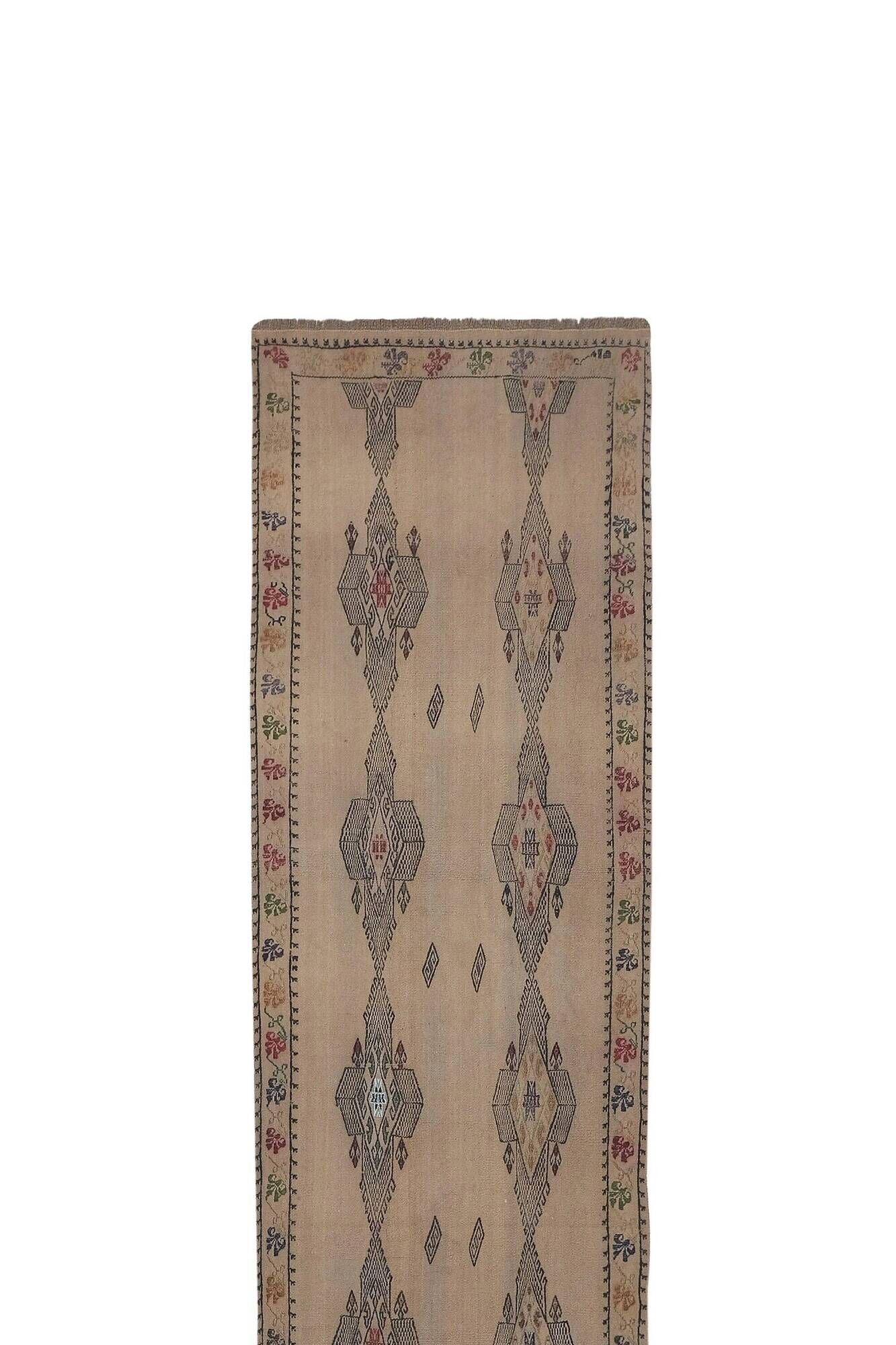Tapis de couloir turc vintage 78x406 cm
