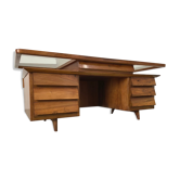 Writing Desk by Silvio Cavatorta in solid Walnut, Italy, 1950's