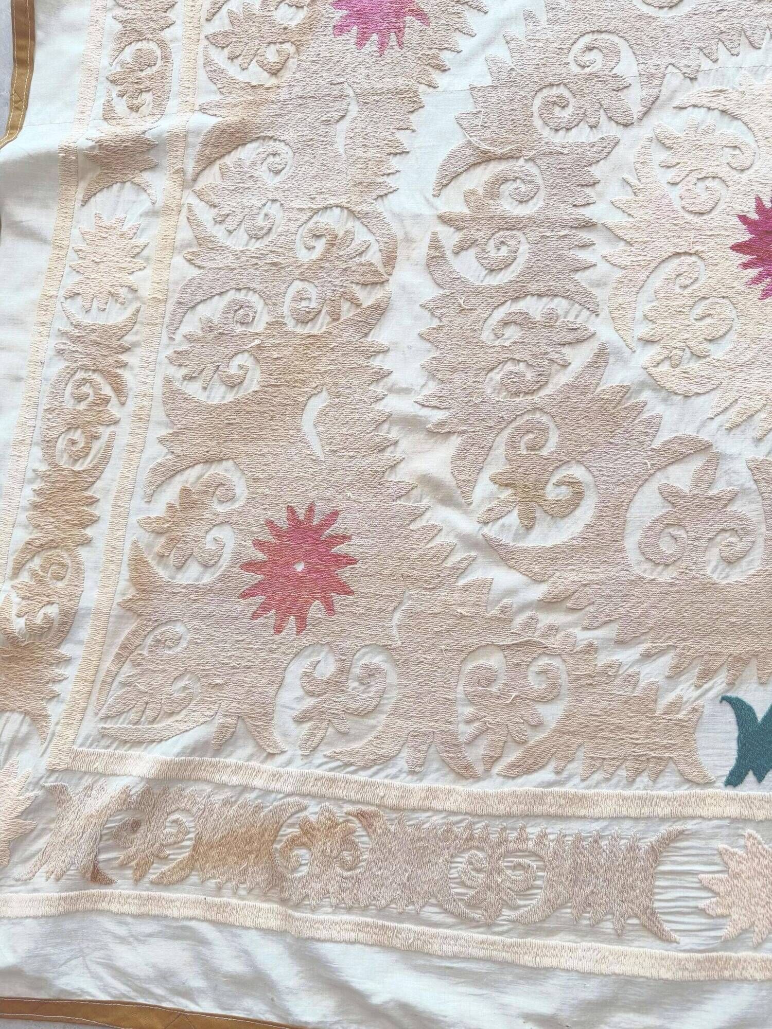 Vintage hand-embroidered tablecloth 128x153 cm