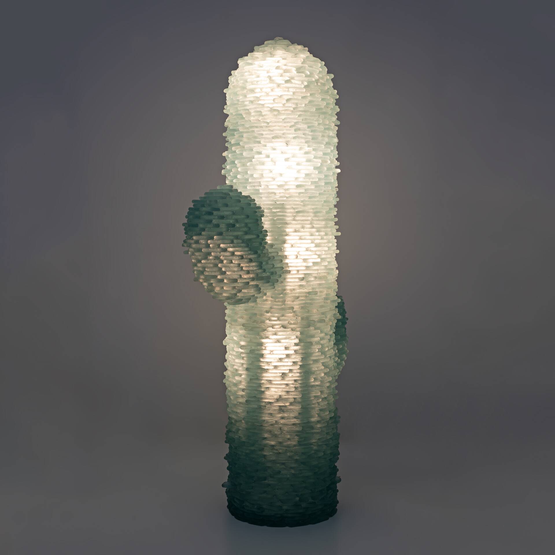 Poliarte Mid-century Modern Murano Glass Water Green Floor Lamp "Cactus"