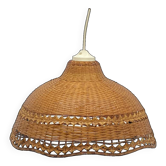 Suspension / Lampe rotin / osier / fibres naturelles, vintage