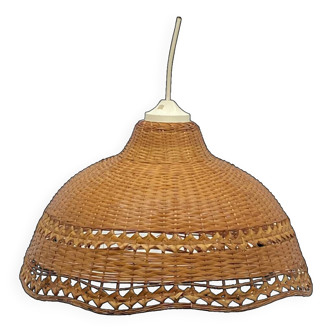 Suspension / Rattan lamp / wicker / natural fibers, vintage