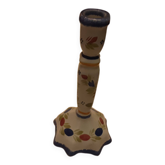 Quimper faience candlestick