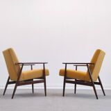 Fauteuil Henryk Lis en tweed jaune 1960