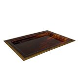 Hollywood regency brass and tortoiseshell lucite tray, Italy 1970s