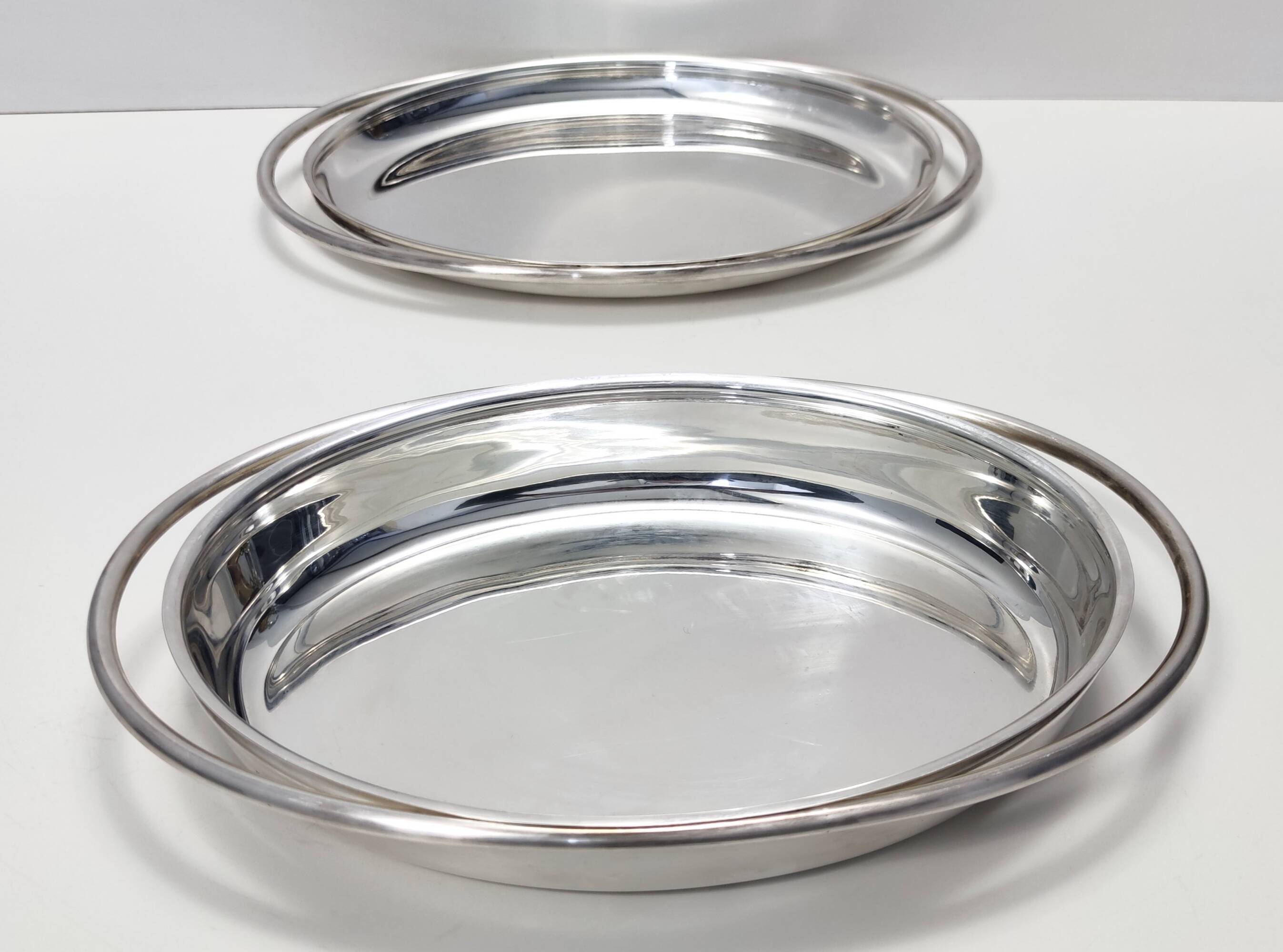 Lino Sabattini Silver-Plated Metal Serving Plate, Marked, Italy