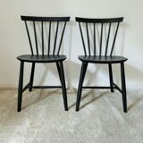 Pair of Scandinavian chairs J46 design Poul M. Volther, 1956