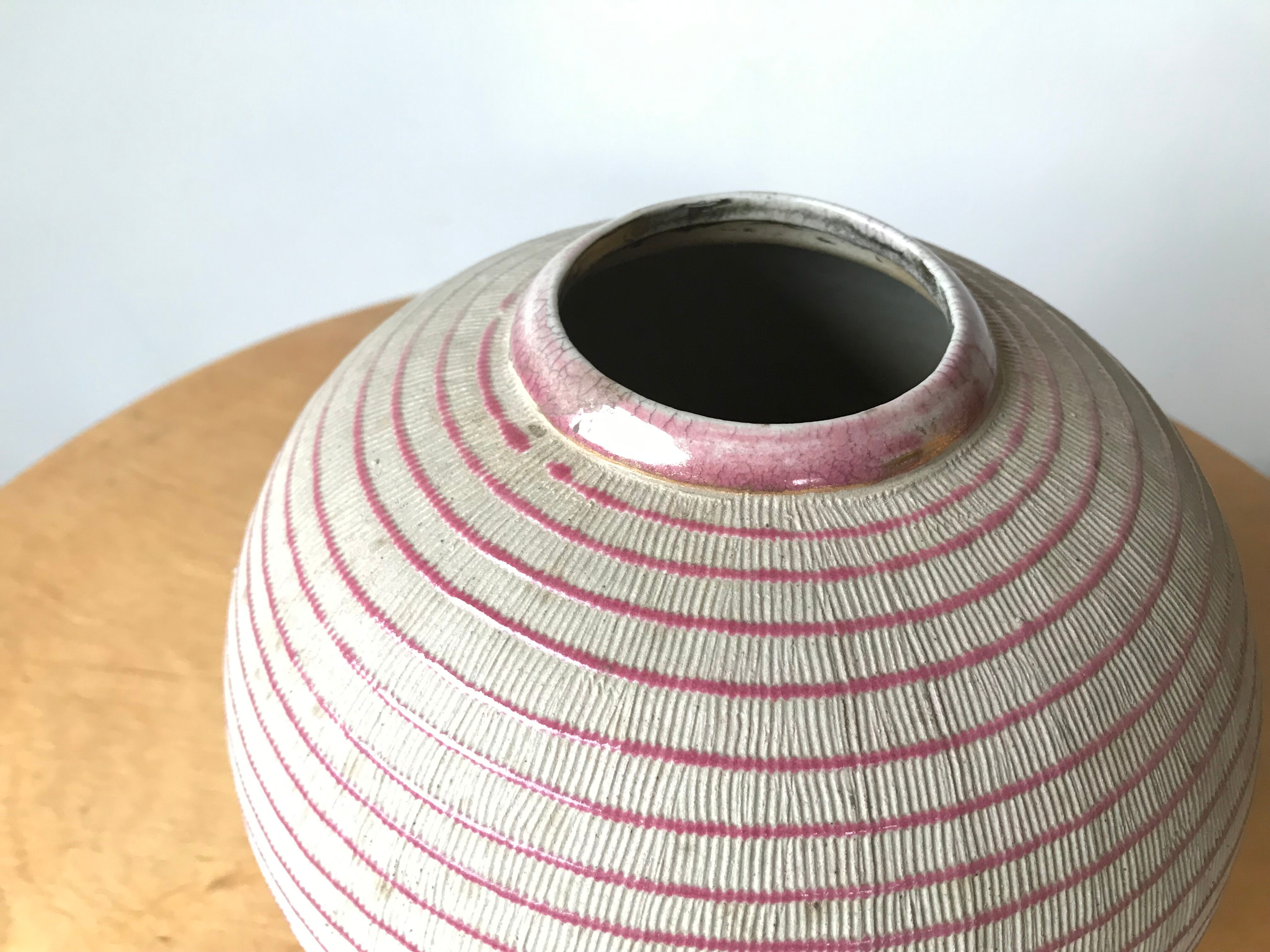 Glazed terracotta vase.