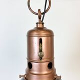 Industrial Italian Black Enamel Factory Lamp with Iron Top, 1950s