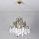 Large Venini Mid Century Italian Modern Triedri Murano Glass Chandelier