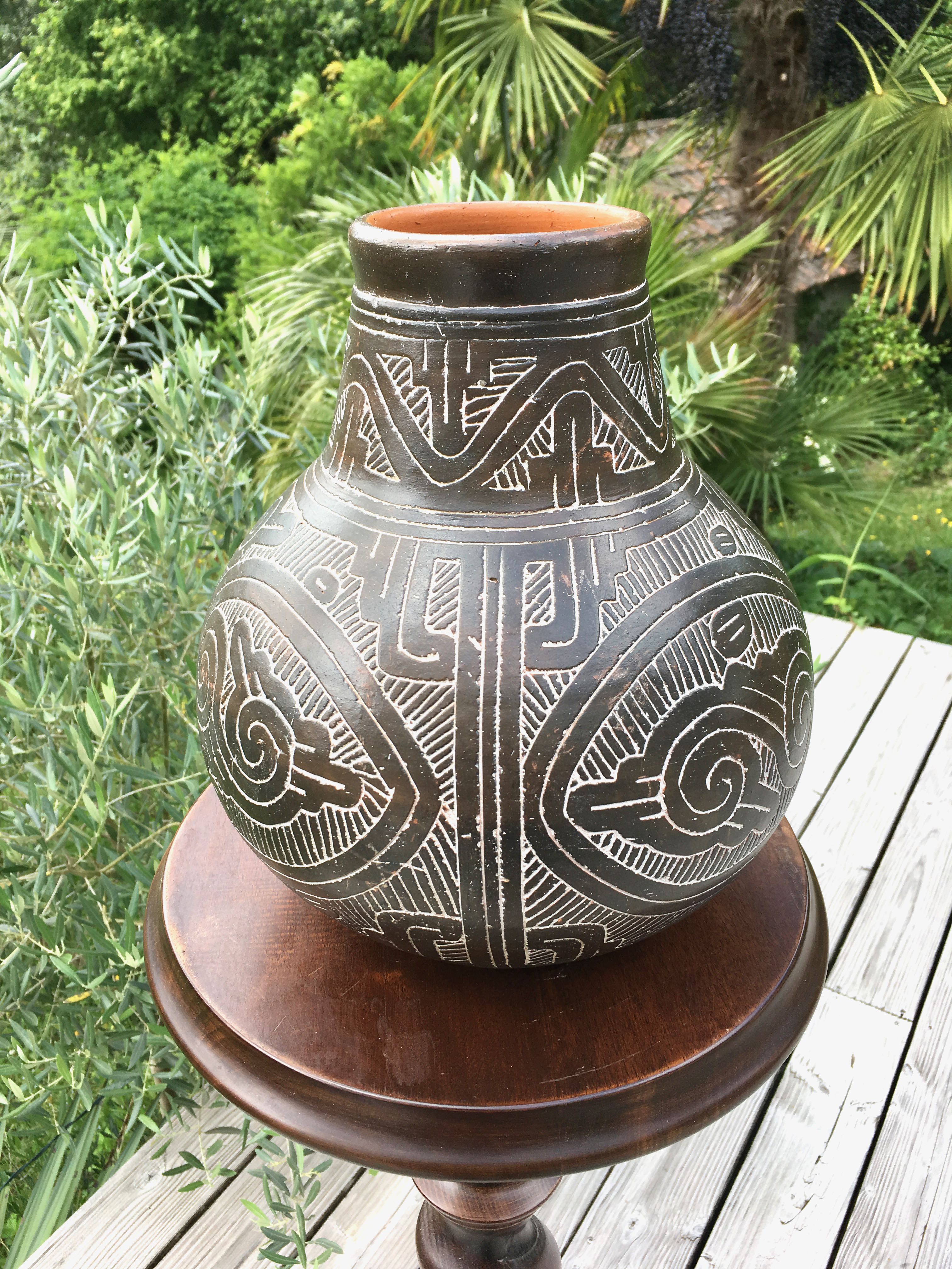 Handmade earthen vase