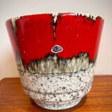 Vintage red ceramic planter
