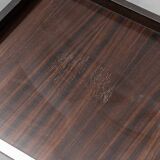 Tavolino da caffè multifunzione con ruote legno metallo anni ’70 vintage