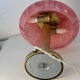 Art Deco mushroom table lamp, pink Clichy glass