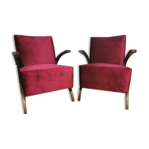 Fauteuils art déco par - jindrich halabala