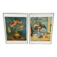 2 tableaux lithographies avec cadre doré 60x80cm