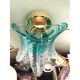 Contemporary Scenographic Set of Two Greeen "Felci" Murano Glass Wall Sconc